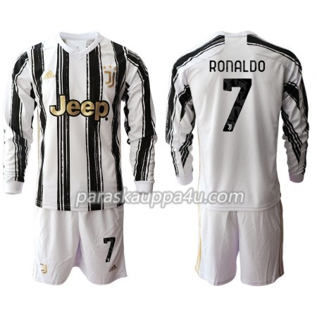 Juventus Cristiano Ronaldo 7 Lasten Kotipelipaita 2020-2021 Pitkähihainen (+ shortsit)